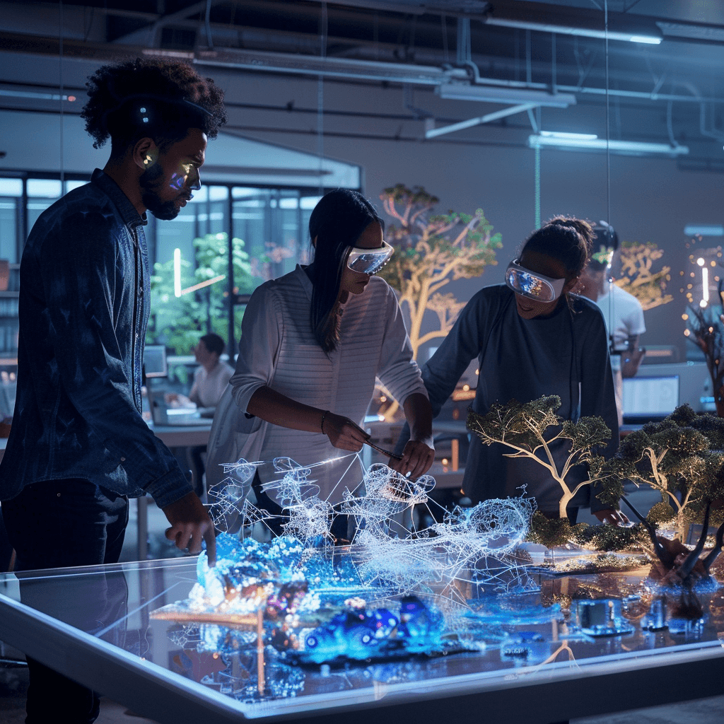 Diverse group of innovative creators collaborating